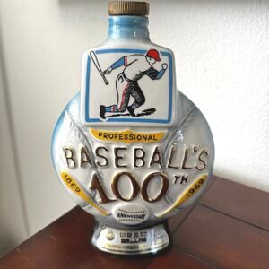 VTG Jim Beam 1969 100th Anniversary Major League Baseball  EMPTY Decanter USA